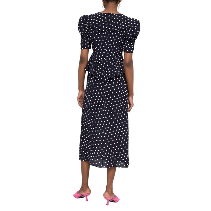 Polka Dot Print Silk Midi dress