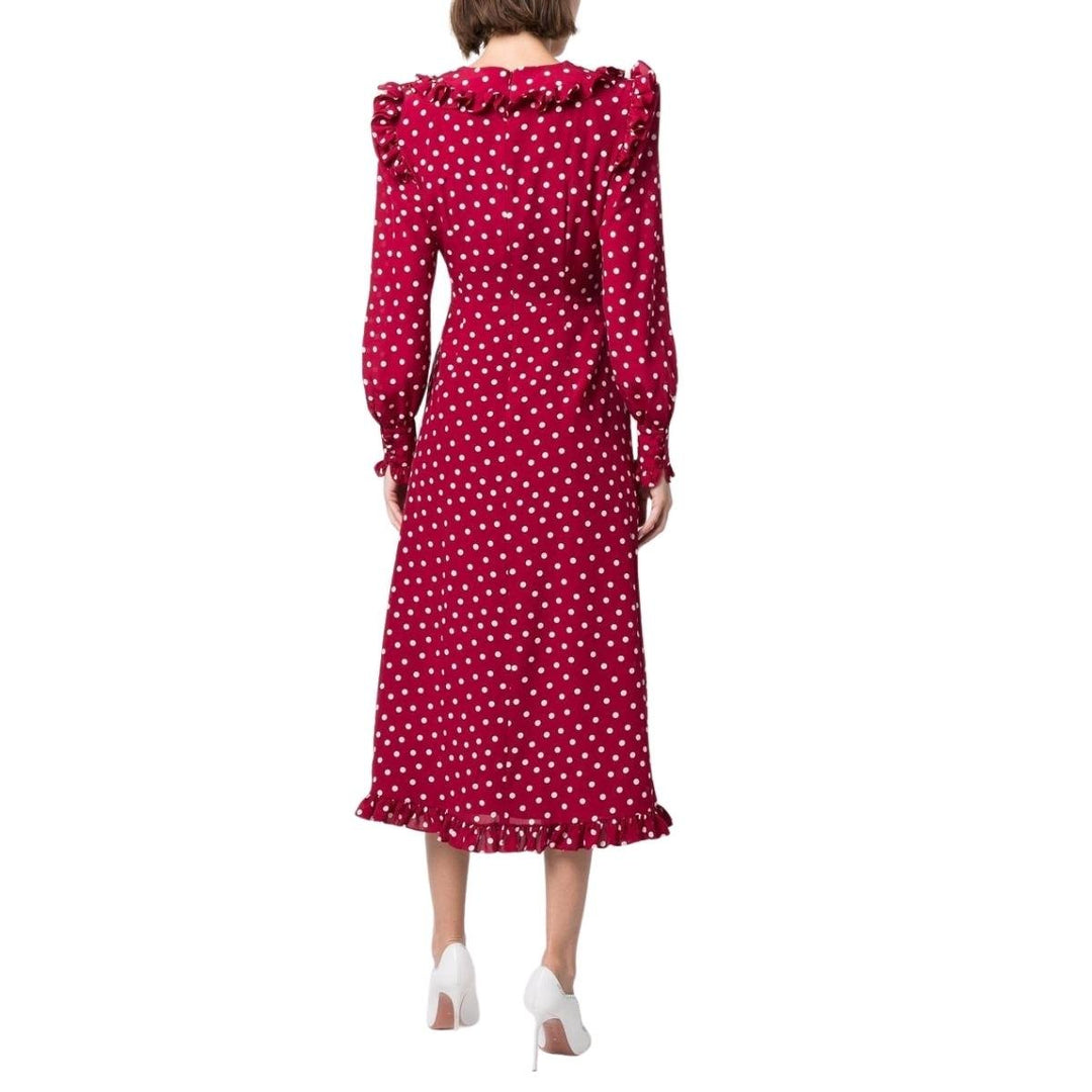 Polka Dot Wrap Silk Dress