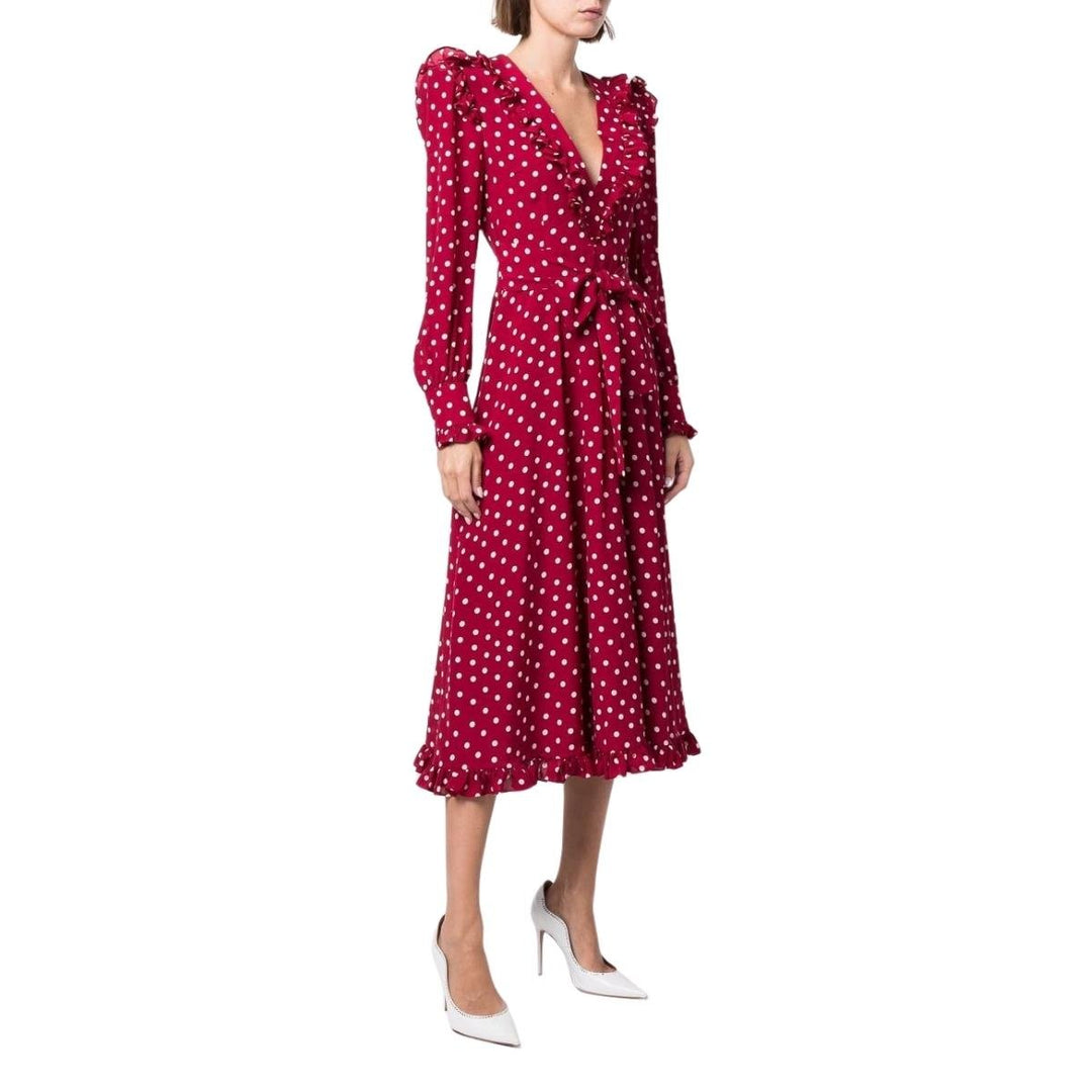 Polka Dot Wrap Silk Dress