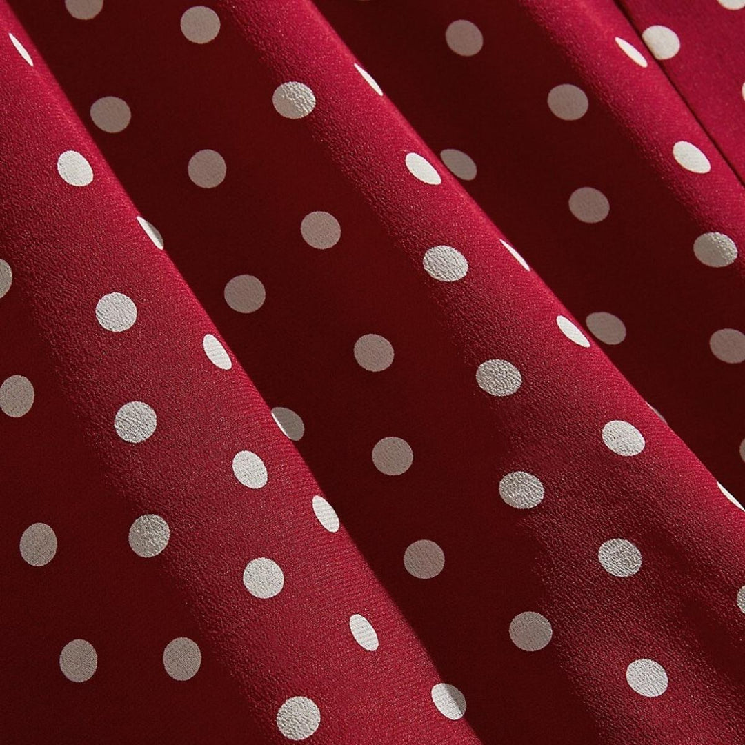 Polka Dot Wrap Silk Dress