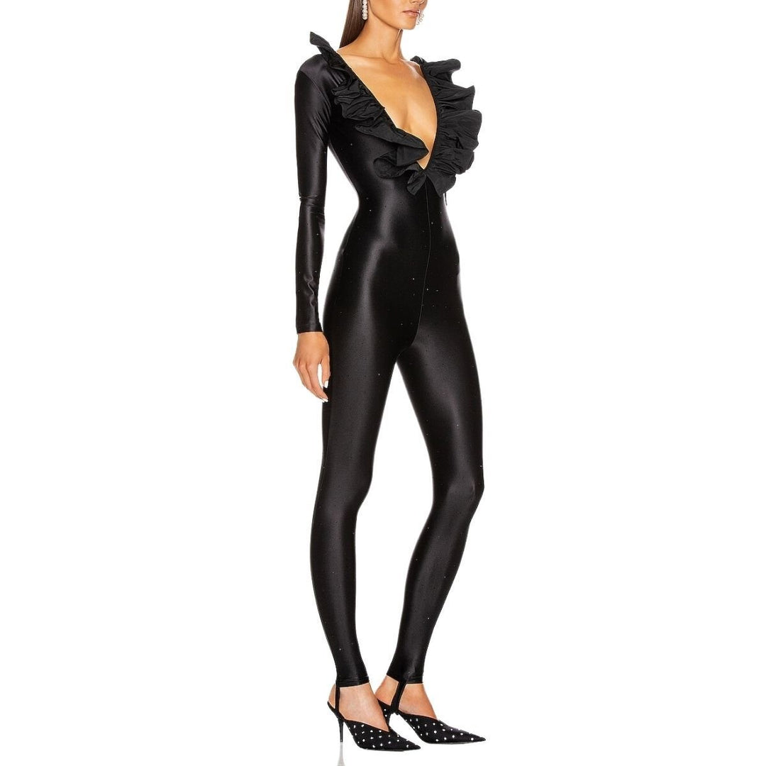 Ruffle Crystal Jumpsuit