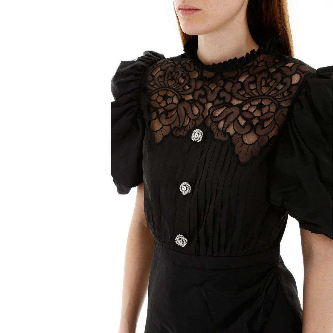 Taffeta  Mini Dress with Lace