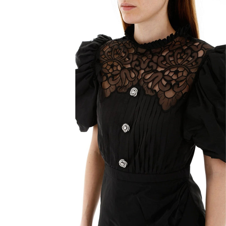 Taffeta  Mini Dress with Lace