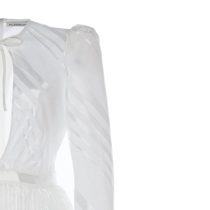 White Silk Plisse Dress