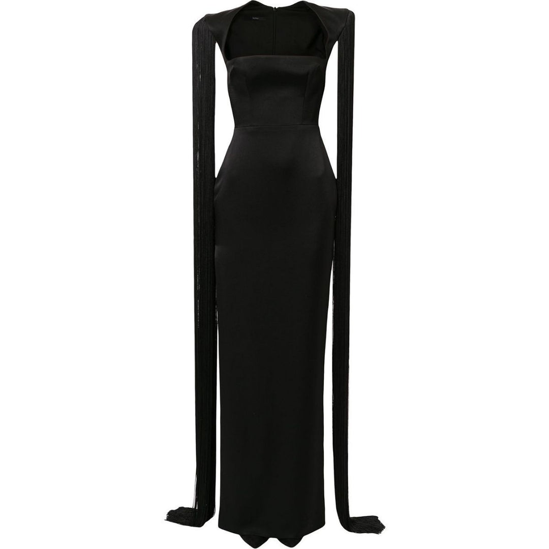 Alex Perry-Dallas Fringed-Sleeve Gown - Runway Catalog
