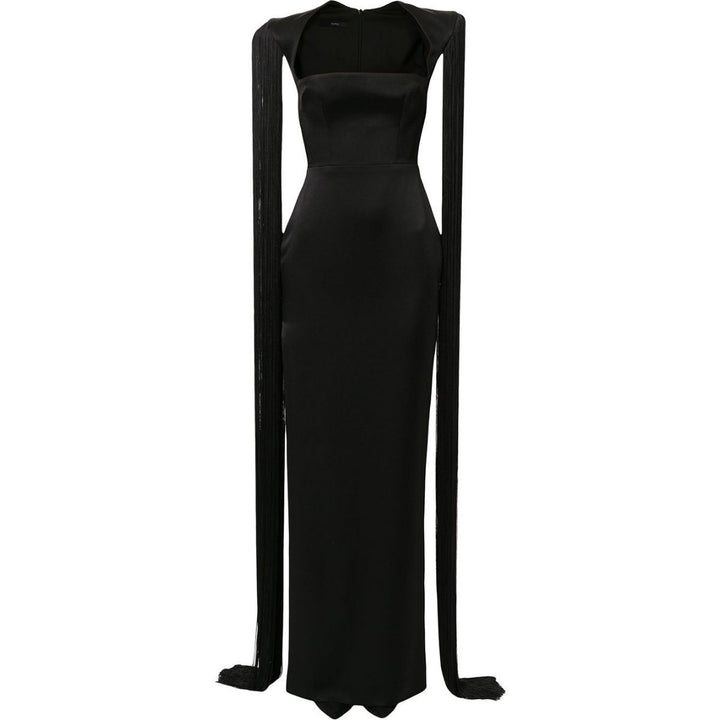 Alex Perry-Dallas Fringed-Sleeve Gown - Runway Catalog