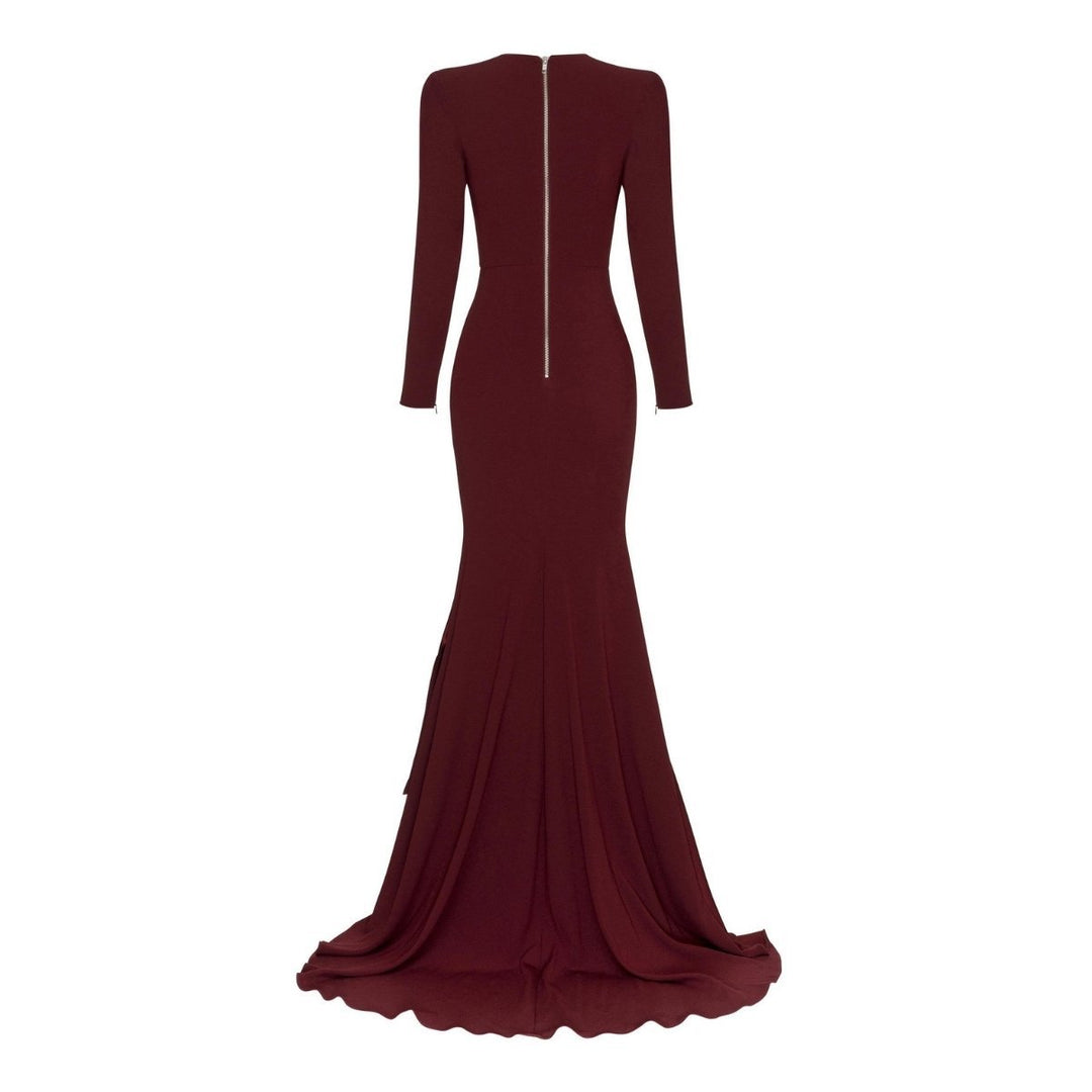 Dane Satin Ruffle Fishtail Gown