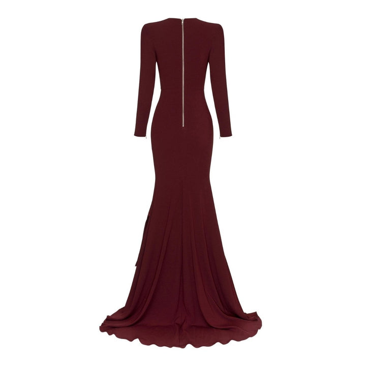 Dane Satin Ruffle Fishtail Gown