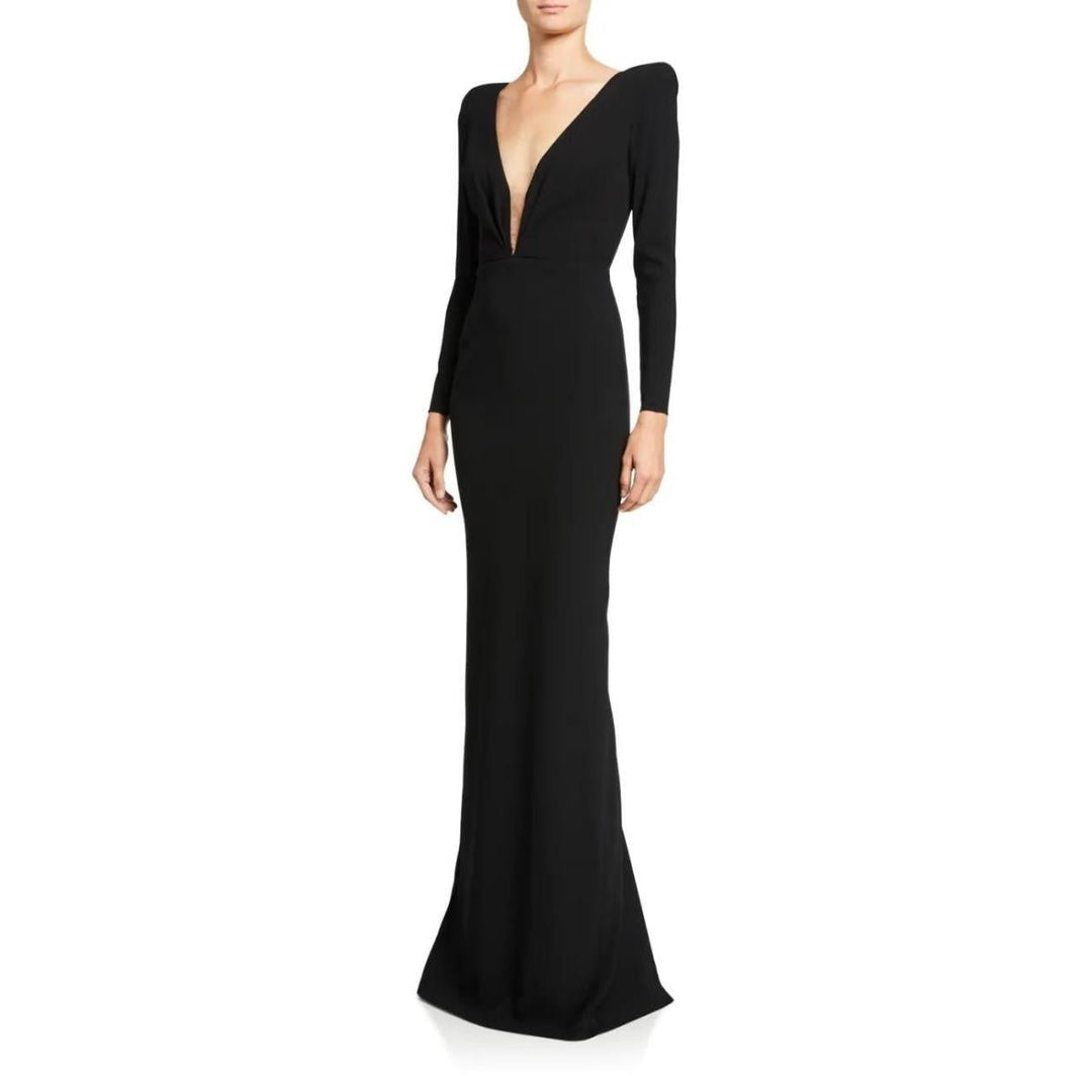 Long-Sleeve Column Gown