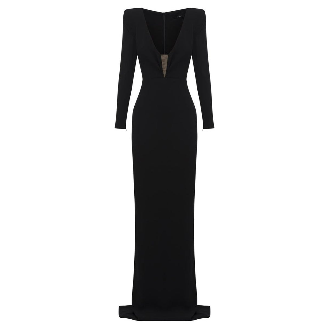 Alex Perry-Long-Sleeve Column Gown - Runway Catalog