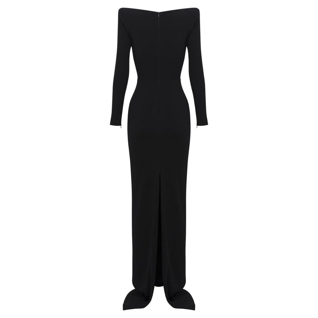 Long-Sleeve Column Gown