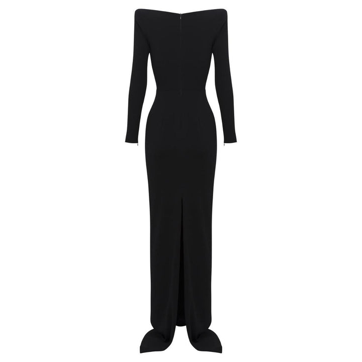 Long-Sleeve Column Gown