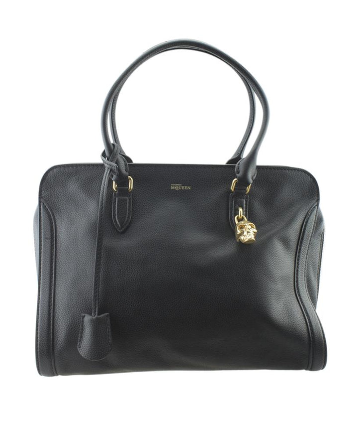 Alexander McQueen Skull Padlock Black Leather Tote