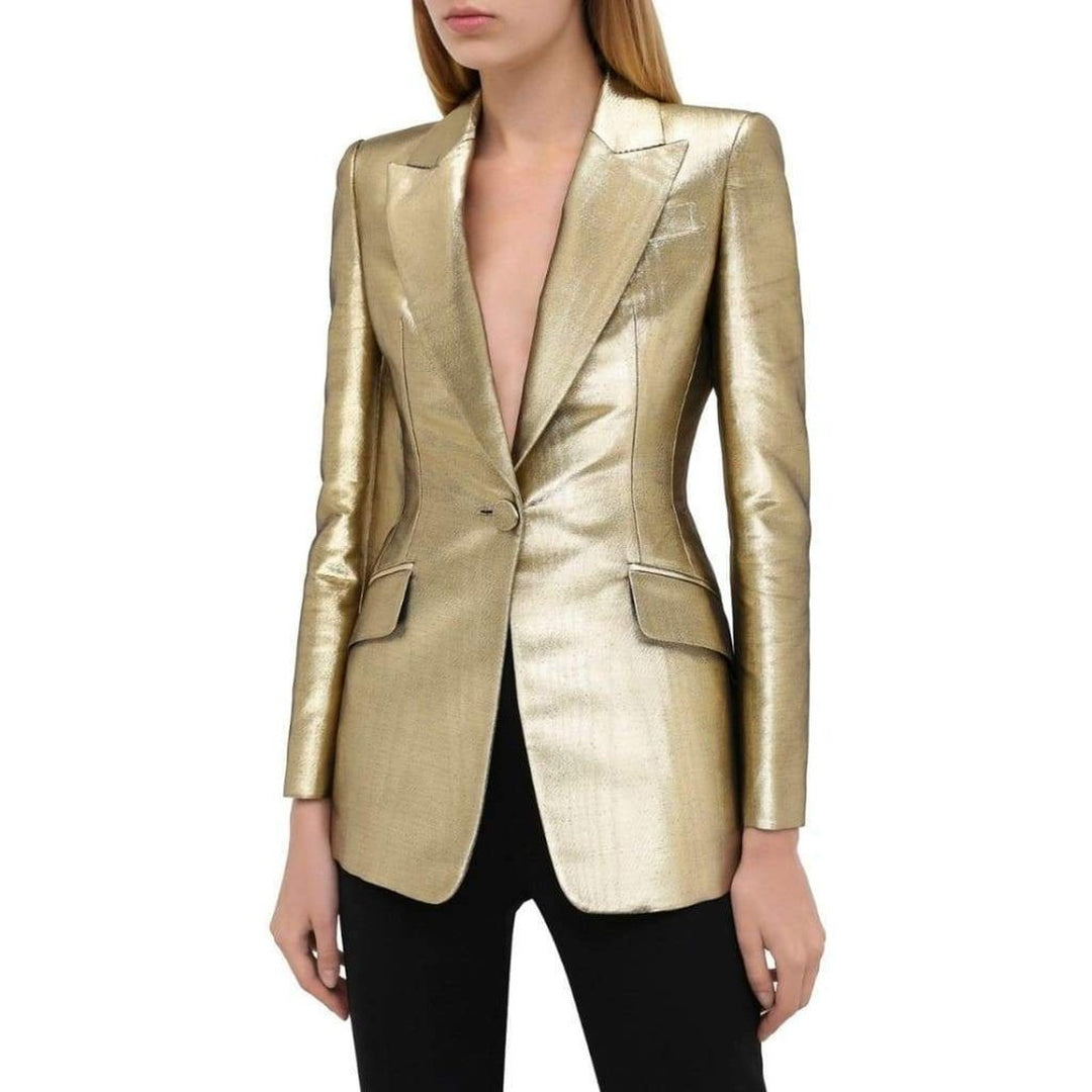 Gold Metallic Moiré Jacket