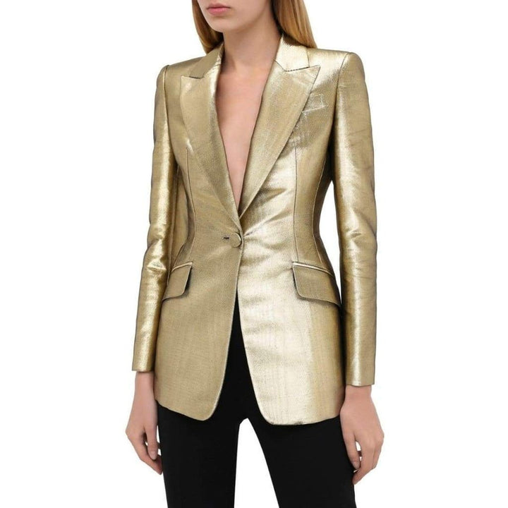 Gold Metallic Moiré Jacket