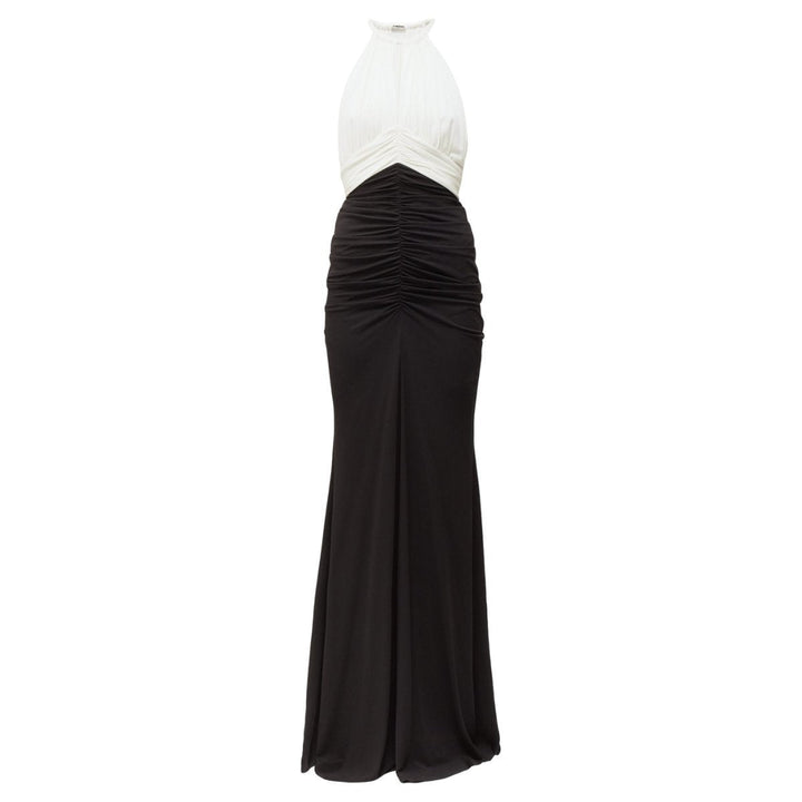 Alexander McQueen-Halterneck Ruched Crepe Gown - Runway Catalog