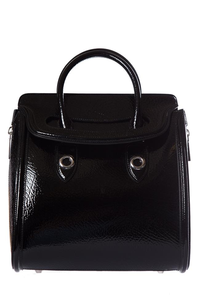 Alexander McQueen Handle Black Patent Leather Tote