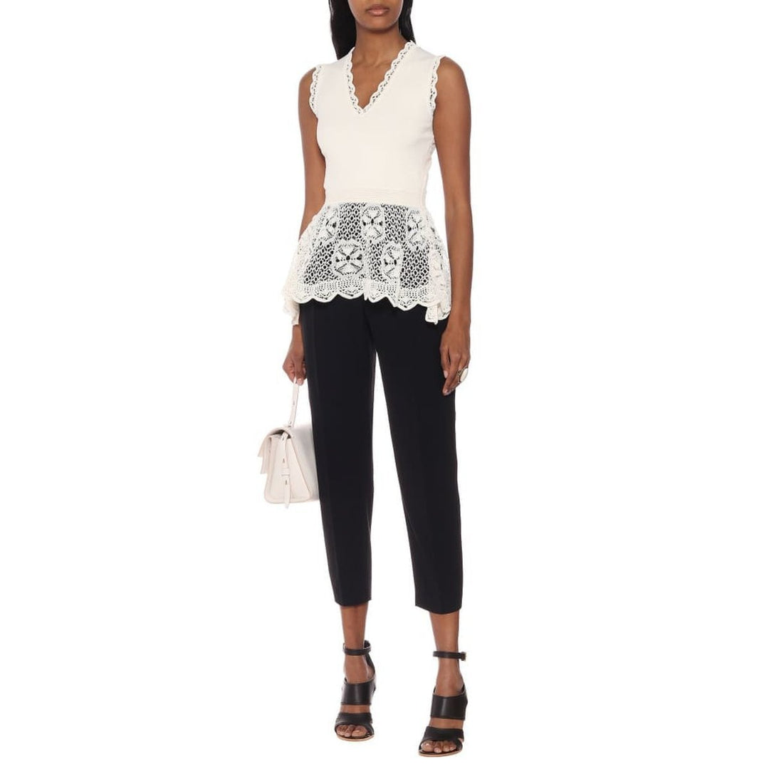 Lace-details Peplum Top