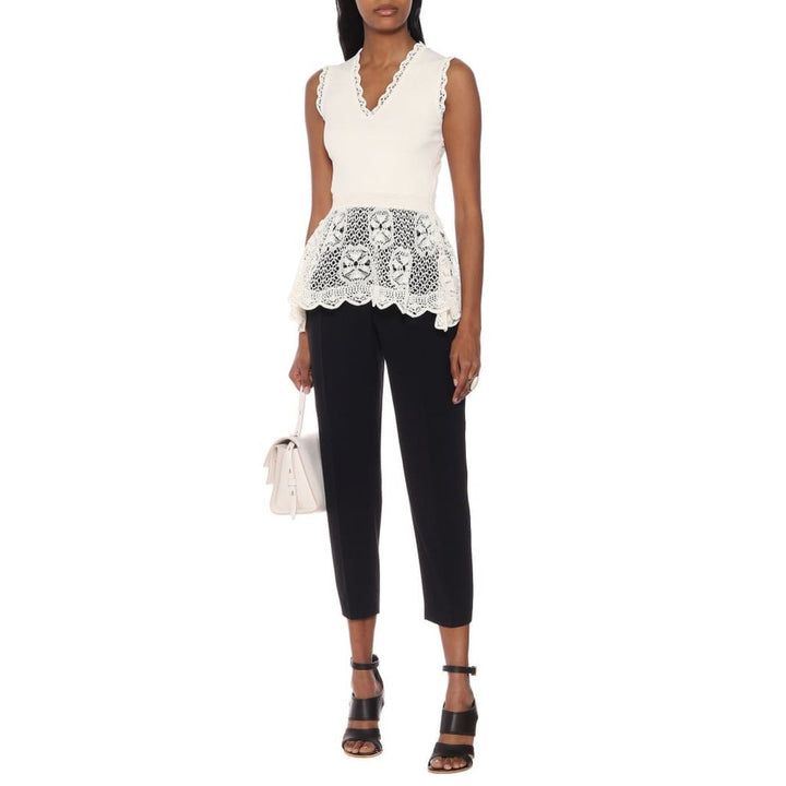 Lace-details Peplum Top