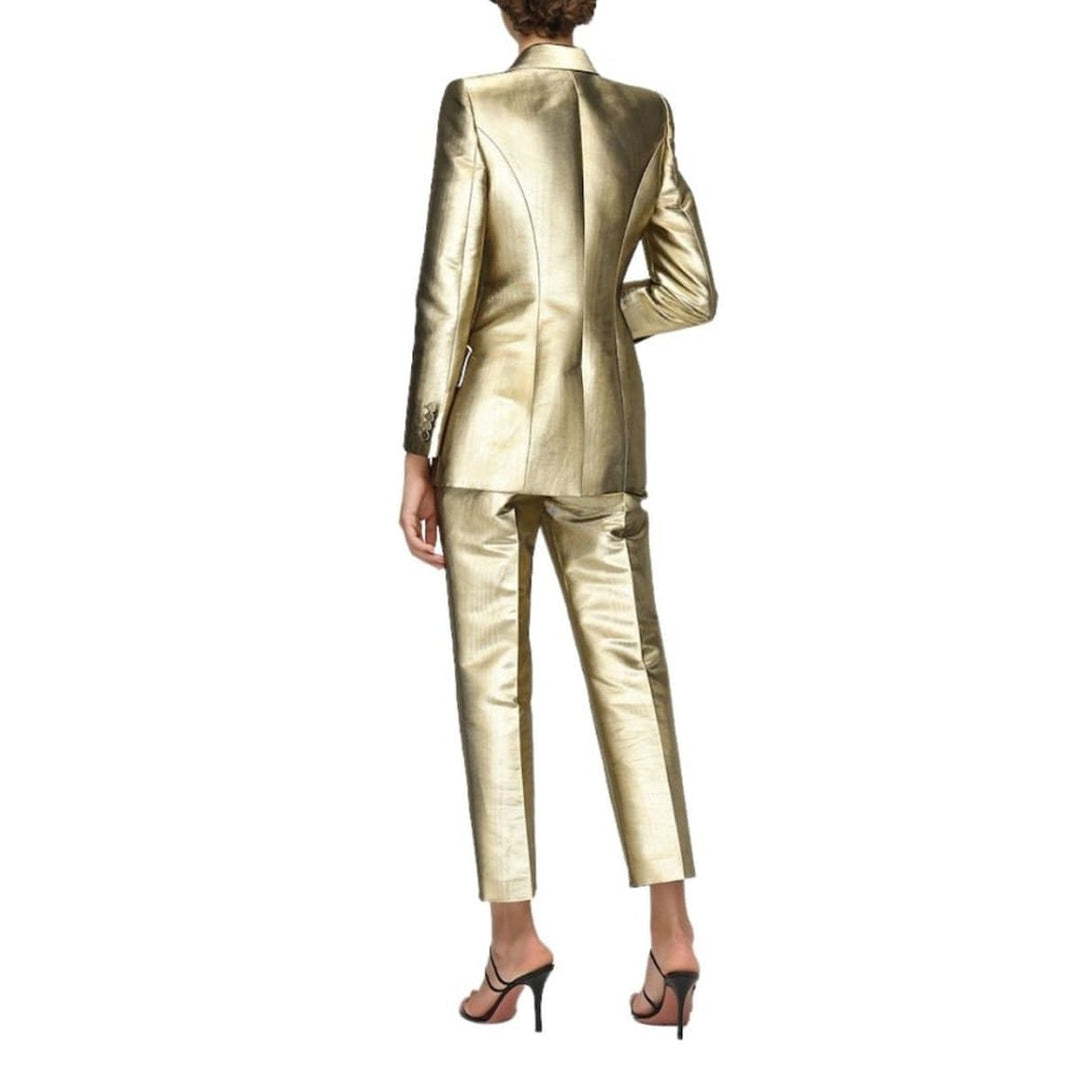 Metallic Moire Cigarette Pants