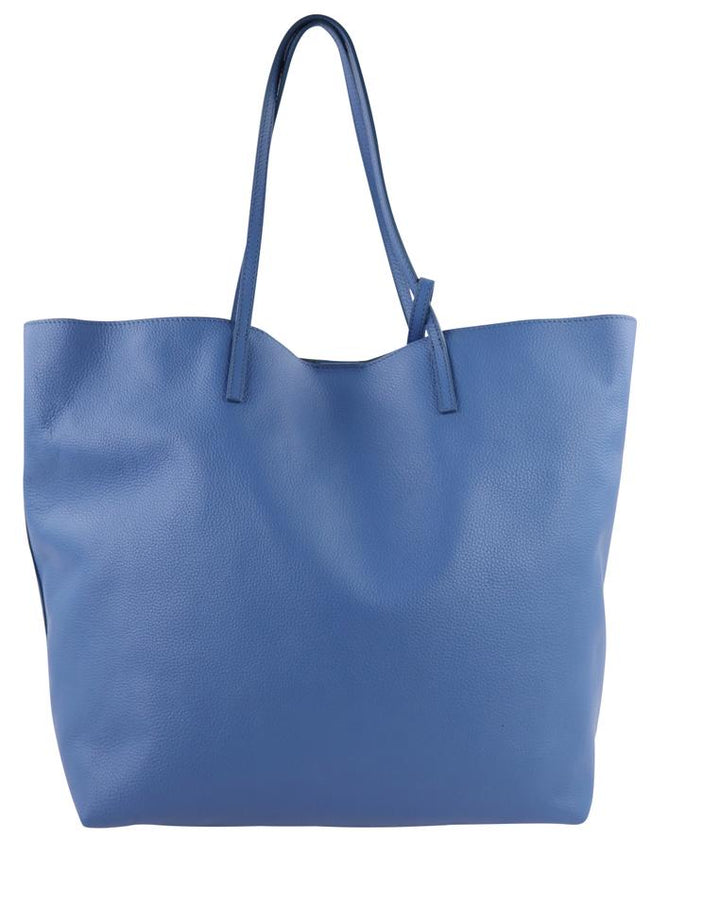Alexander McQueen Skull Open Shopper Cornflower Blue Leather Tote