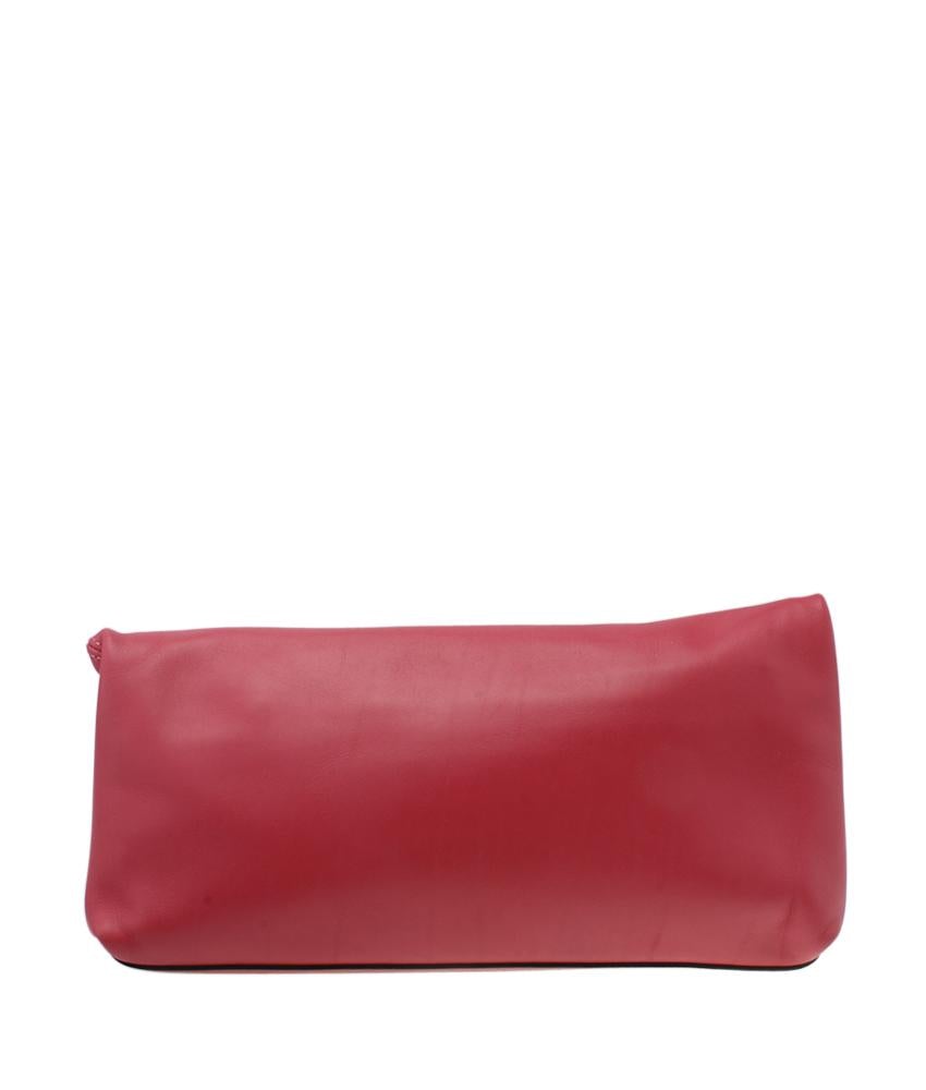 Alexander McQueen Skull Padlock Red Leather Clutch Bag