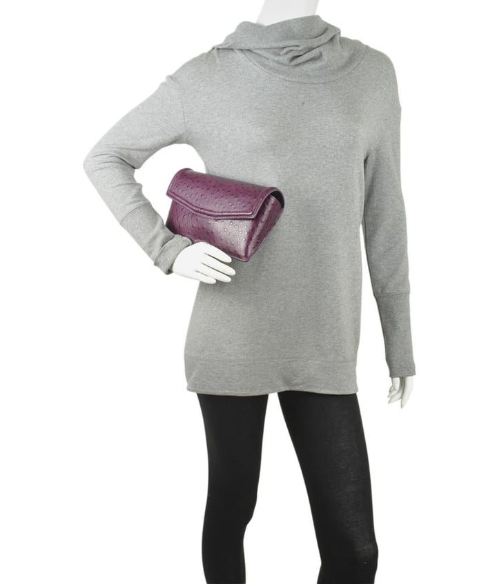 Alexander Wang 206064 Ostrich Purple Clutch