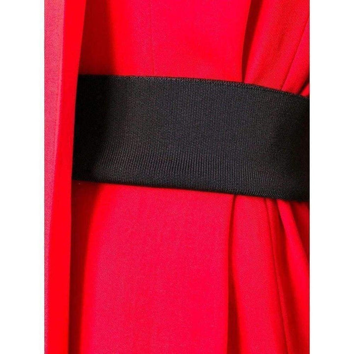 Belt Detail Red Sheath Dress