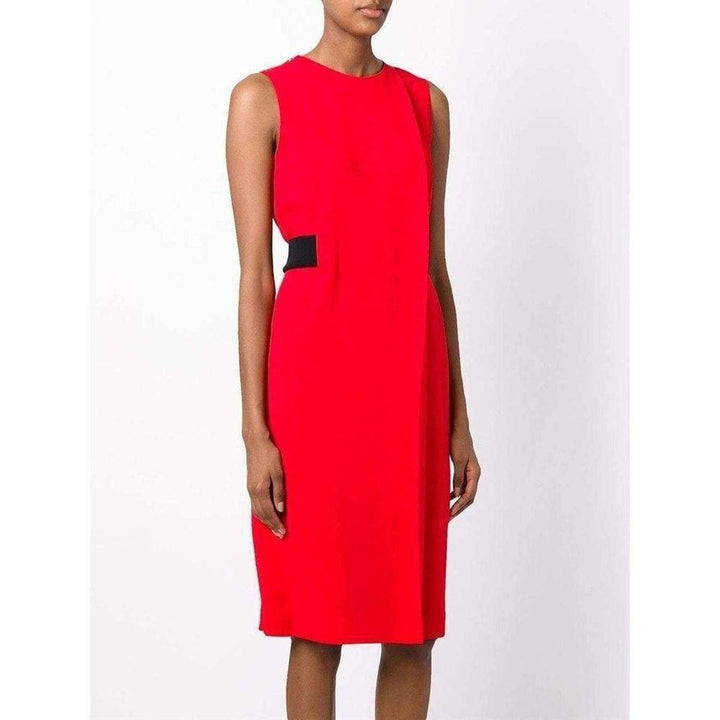 Belt Detail Red Sheath Dress