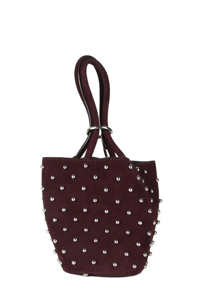Alexander Wang Bucket Bag Mini Roxi Studded Burgundy Suede Tote