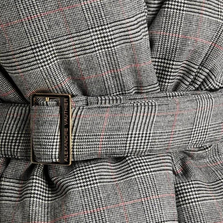 Checked Stretch-Wool Puffer Jacket