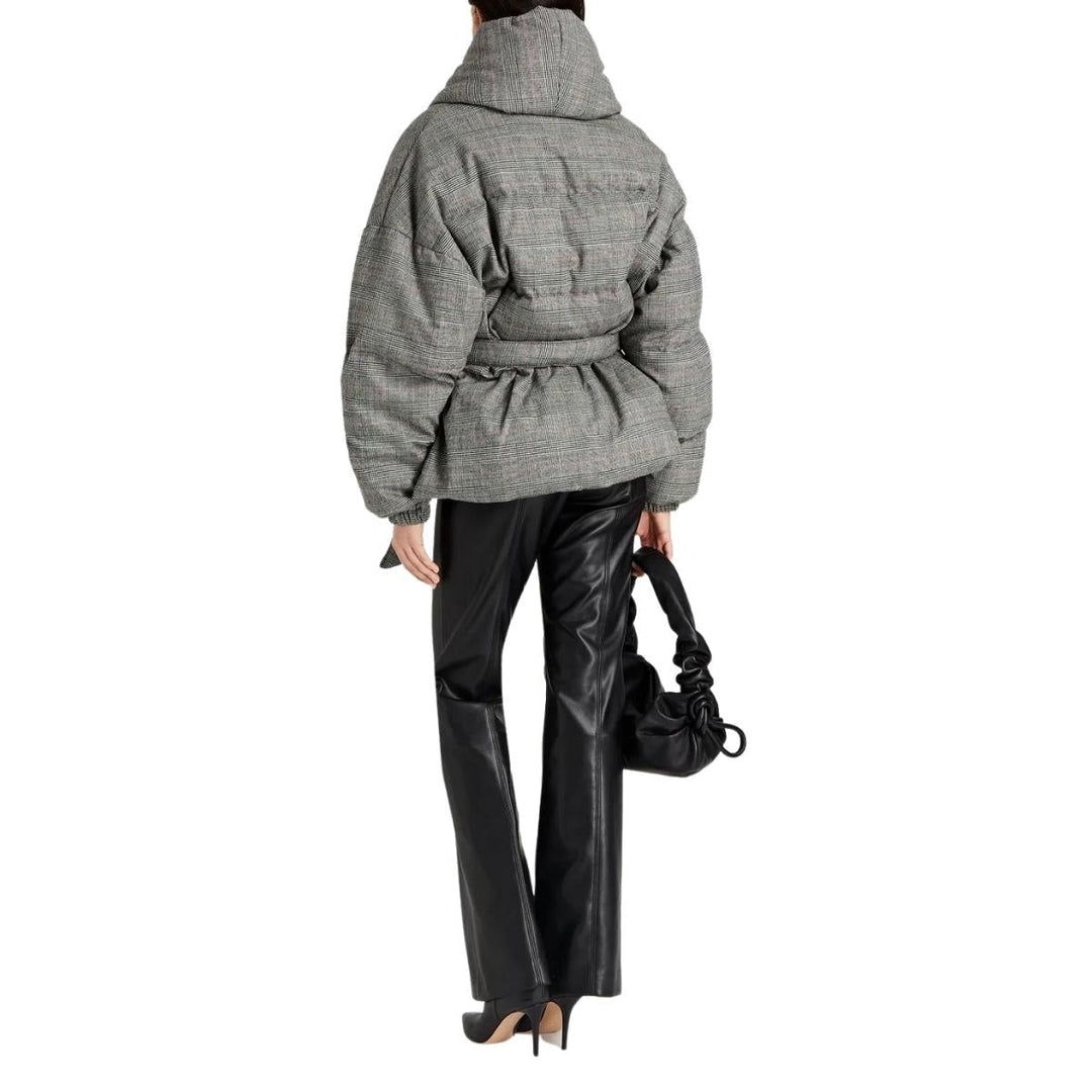 Checked Stretch-Wool Puffer Jacket