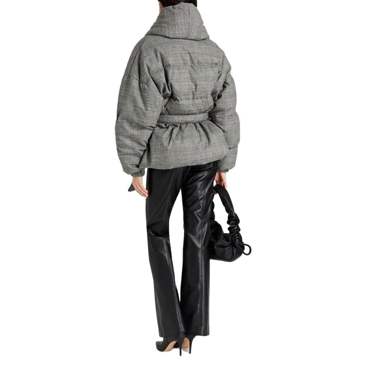 Checked Stretch-Wool Puffer Jacket