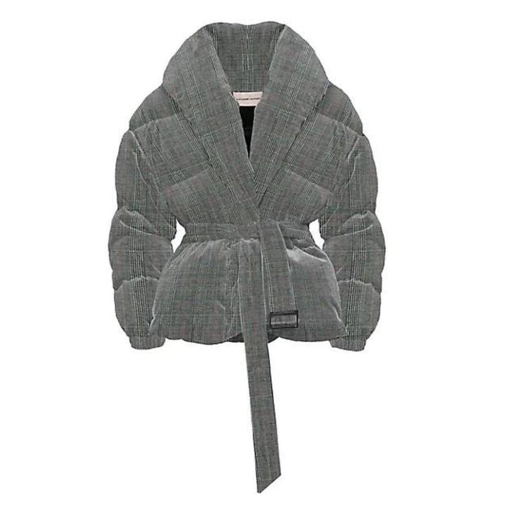 Alexandre Vauthier-Checked Stretch-Wool Puffer Jacket - Runway Catalog