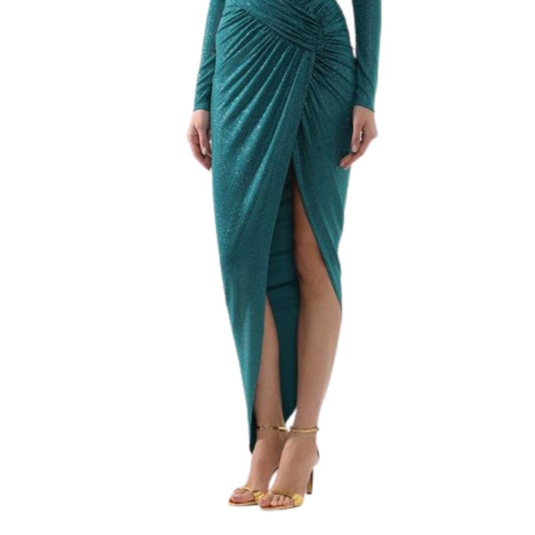Crystal Embellished Asymmetric Skirt