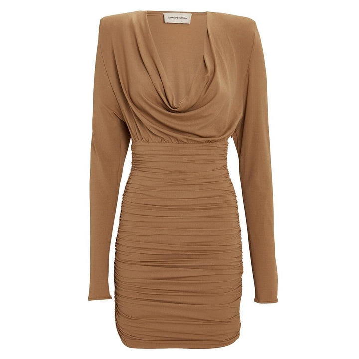 Alexandre Vauthier-Draped Jersey Cowl Neck Mini Dress - Runway Catalog