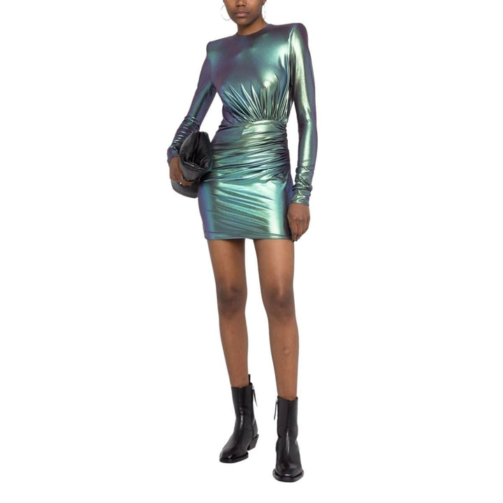 Iridescent Mini Ruched Dress
