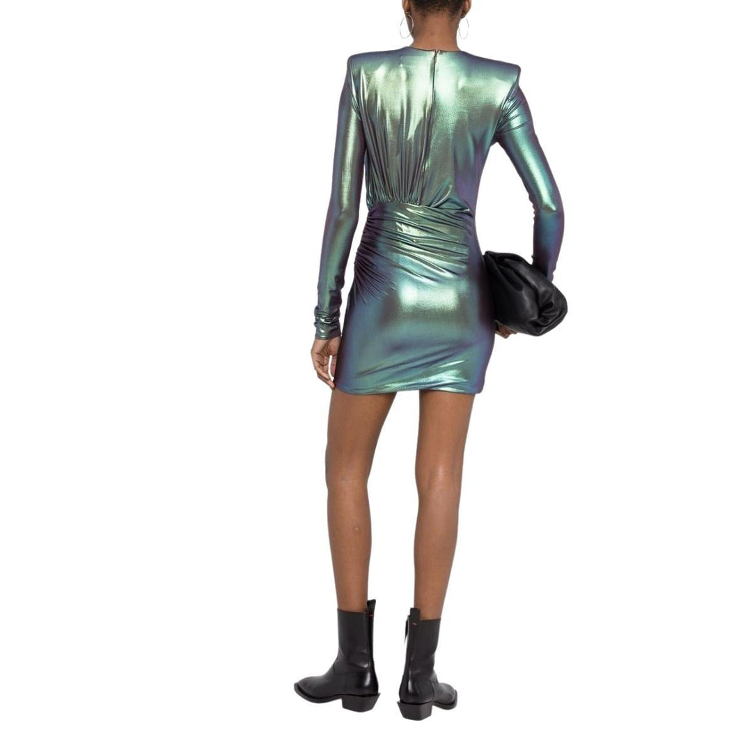 Iridescent Mini Ruched Dress