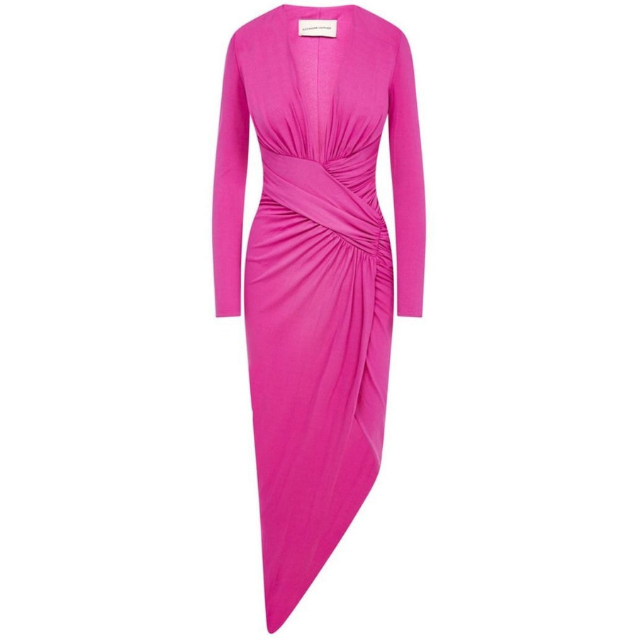 Alexandre Vauthier-Plunging Asymmetric Midi Dress - Runway Catalog