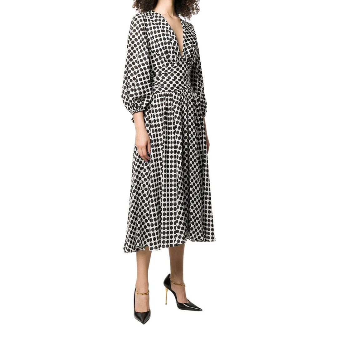 Polka-dot Print Midi Dress