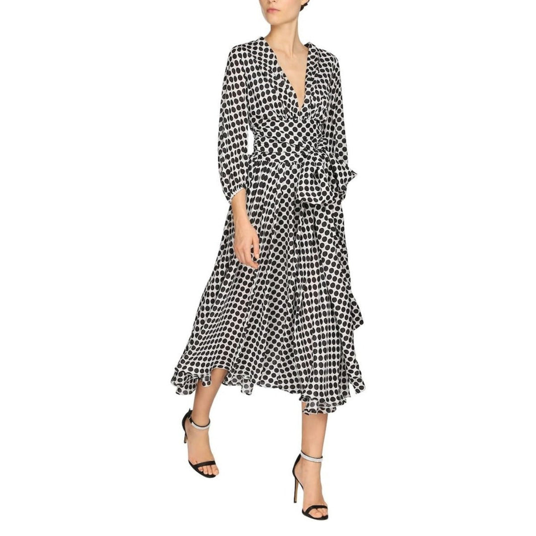 Polka-dot Print Midi Dress