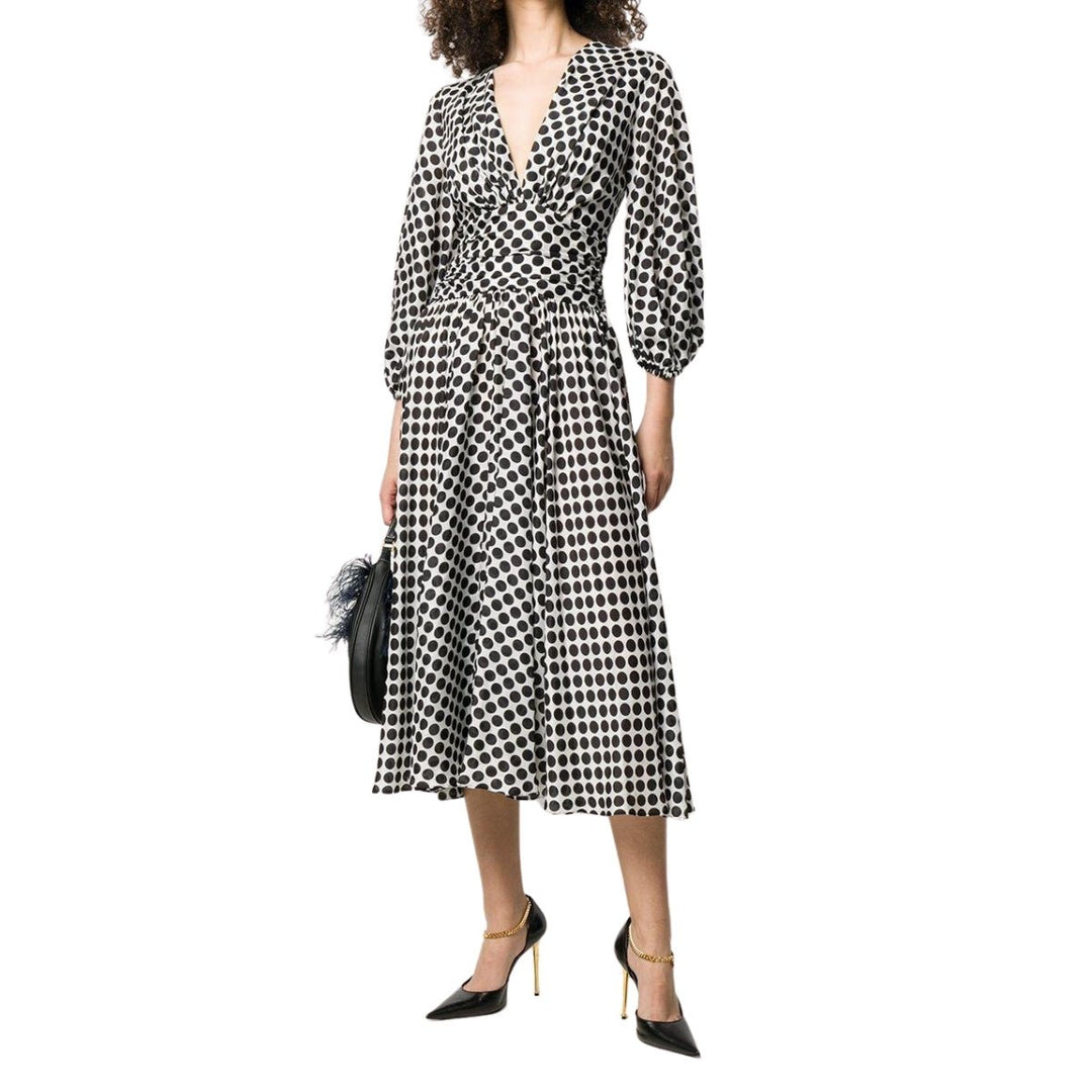 Polka-dot Print Midi Dress