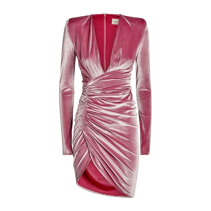 Alexandre Vauthier-Velvet Ruched Mini Dress - Runway Catalog