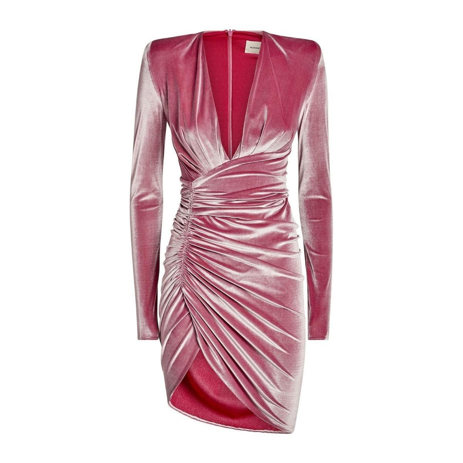 Alexandre Vauthier-Velvet Ruched Mini Dress - Runway Catalog
