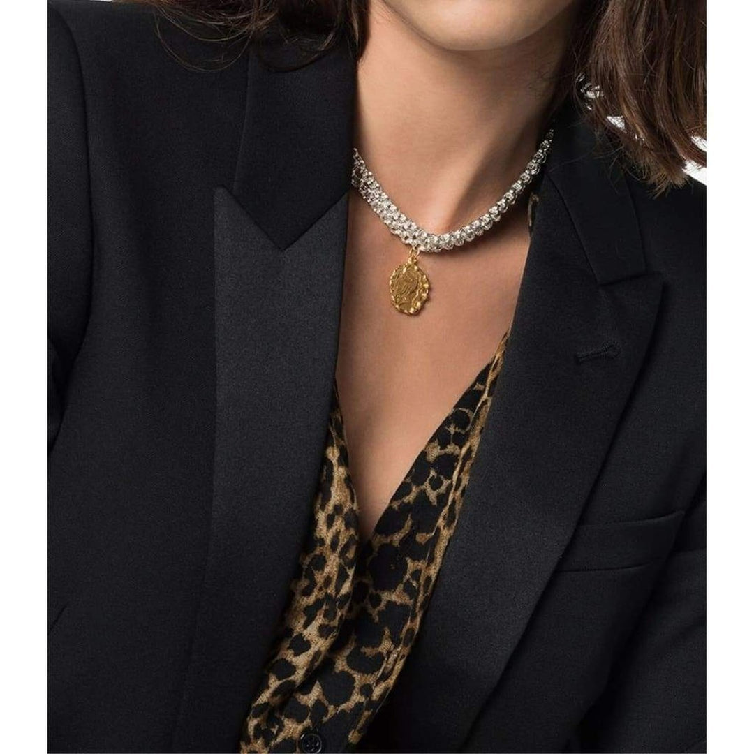 24K Gold-Plated Woven Tapestry Amulet Necklace