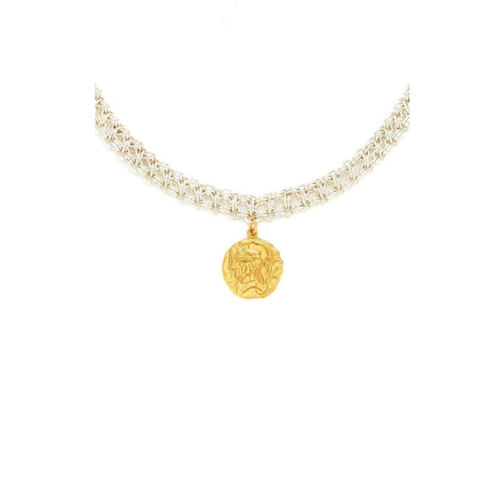 24K Gold-Plated Woven Tapestry Amulet Necklace