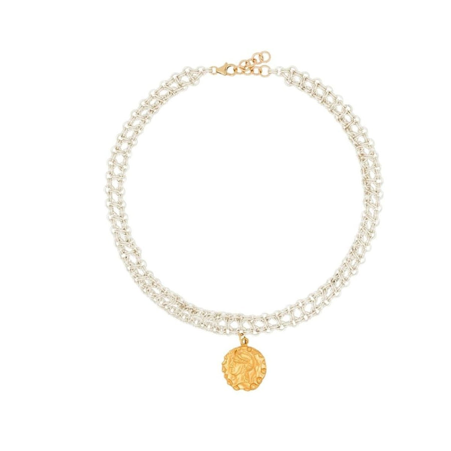 Alighieri-24K Gold-Plated Woven Tapestry Amulet Necklace - Runway Catalog