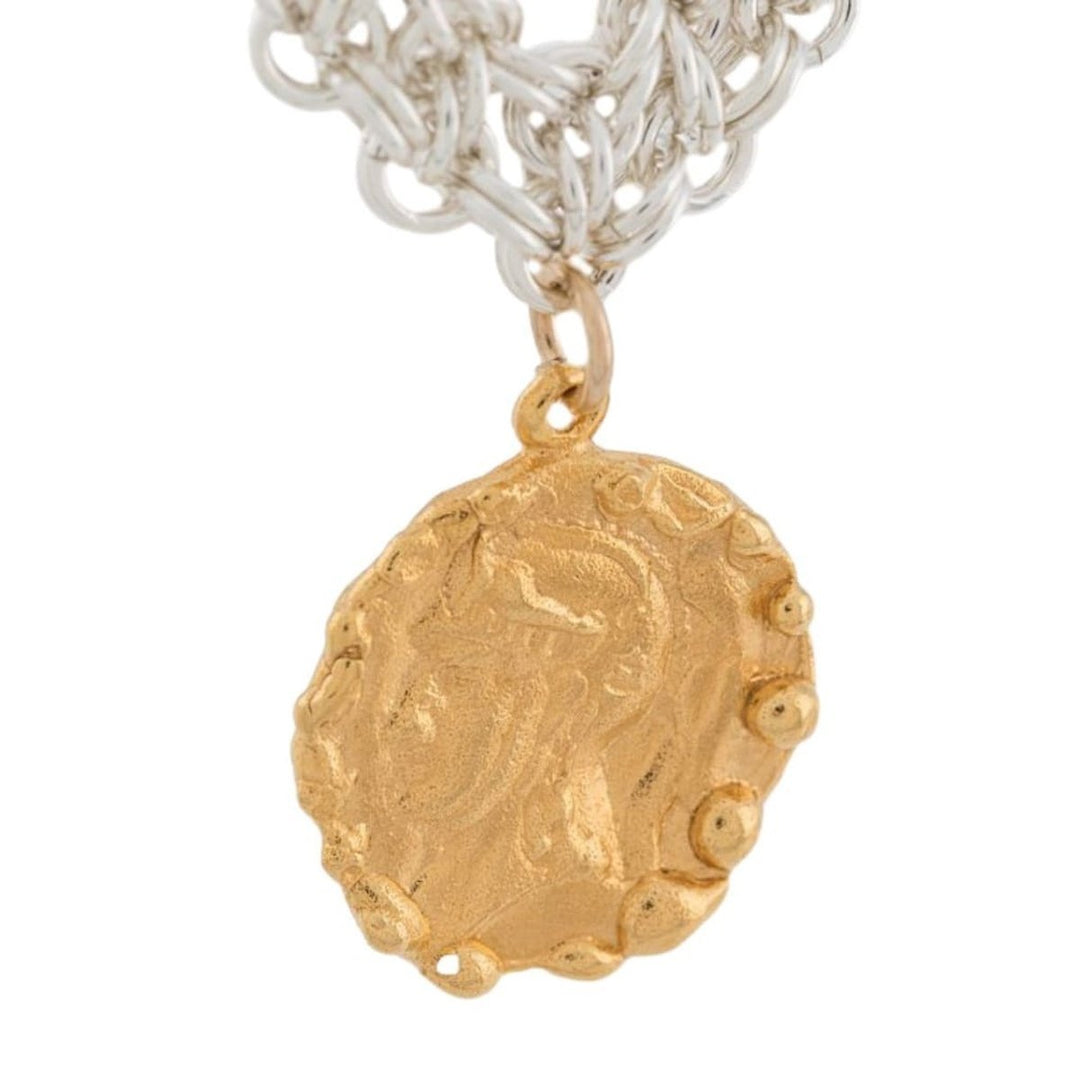 24K Gold-Plated Woven Tapestry Amulet Necklace