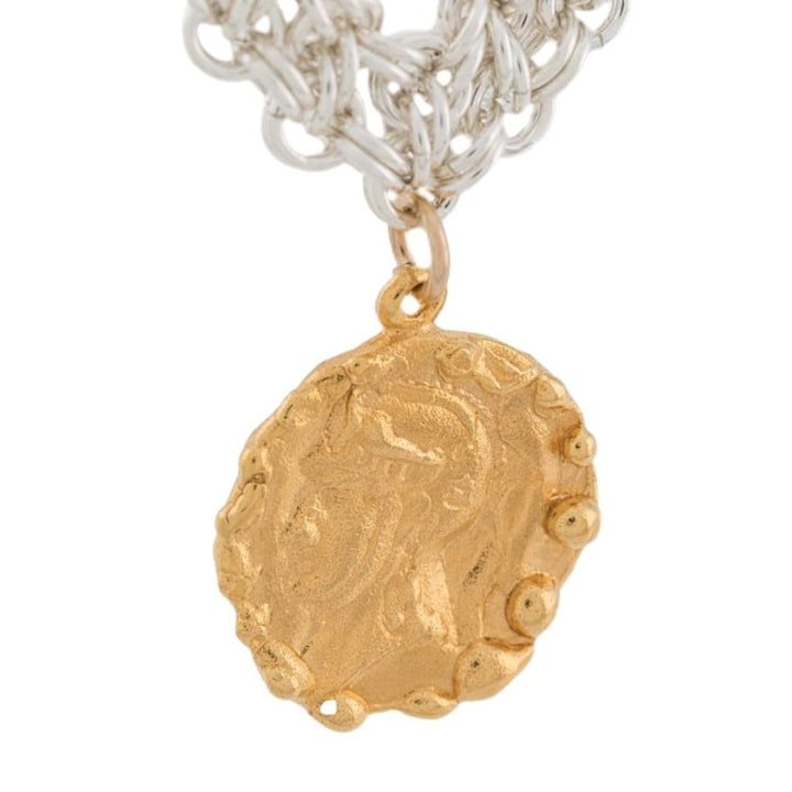 24K Gold-Plated Woven Tapestry Amulet Necklace