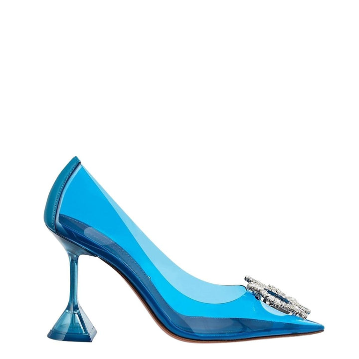 Amina Muaddi-Begum Crystal-embellished PVC Slingback Pumps in Blue - Runway Catalog
